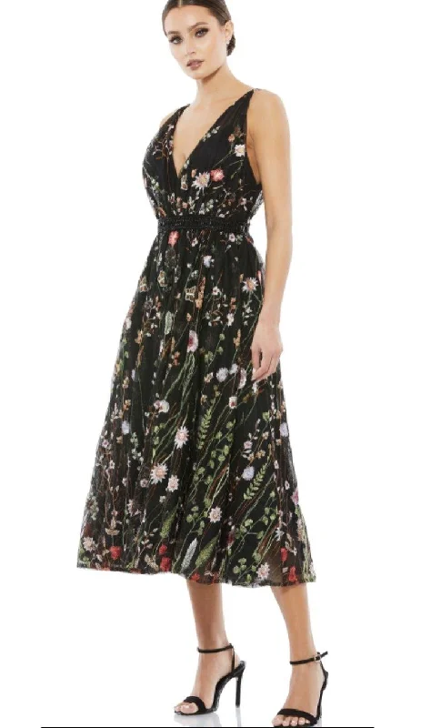 Mac Duggal 26557 Sleeveless Floral Midi Dress