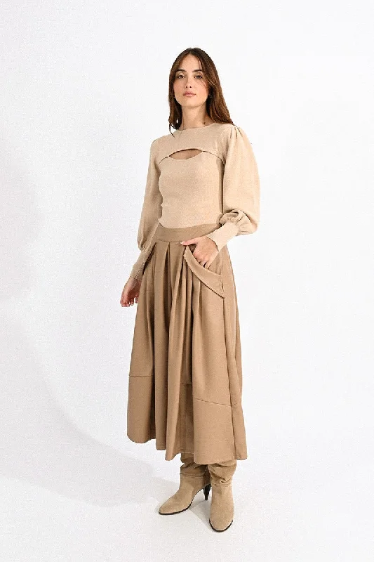 Molly Bracken Midi Skirt In Vegan Leather