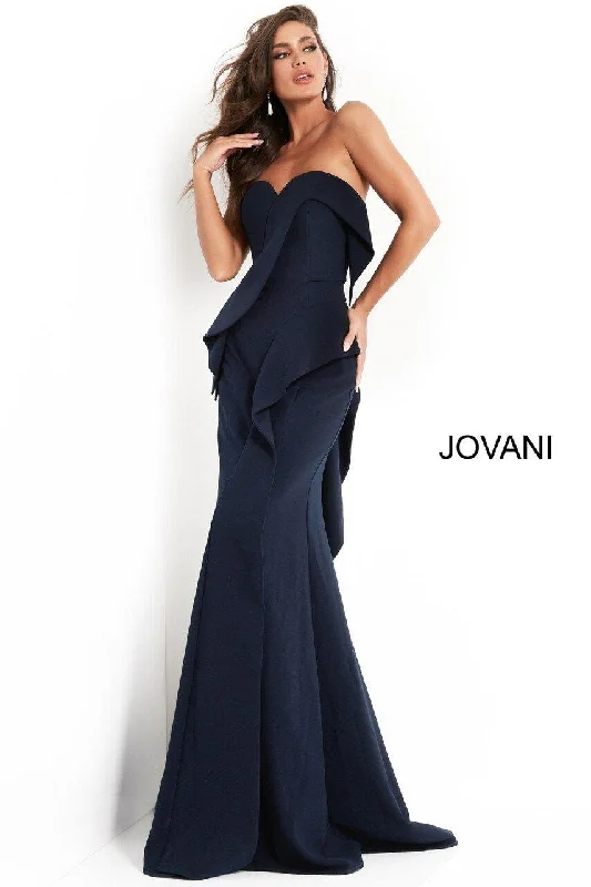 Jovani 4466 Long Formal Strapless Evening Dress