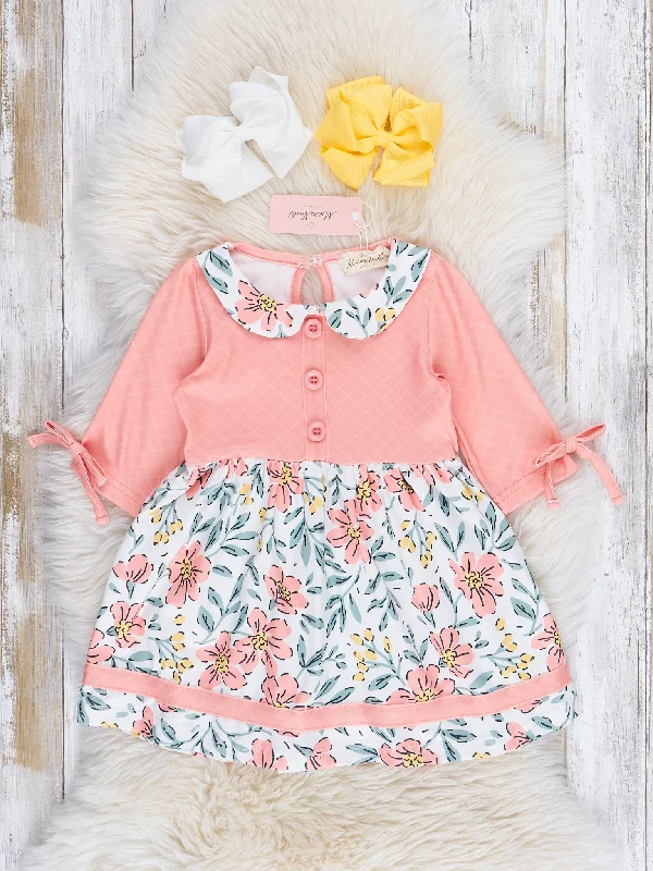 Peach & Teal Sweet Florals Dress