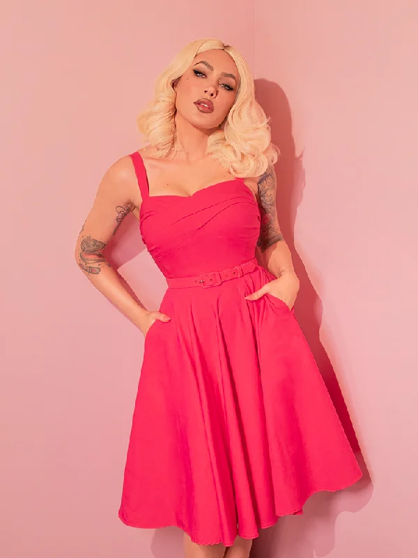 Jawbreaker Swing Dress in Hot Pink - Vixen by Micheline Pitt