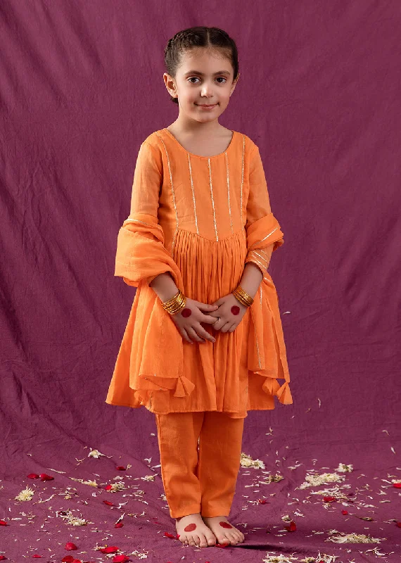 Jiyara Orange Yoke Anarkali Suit Set