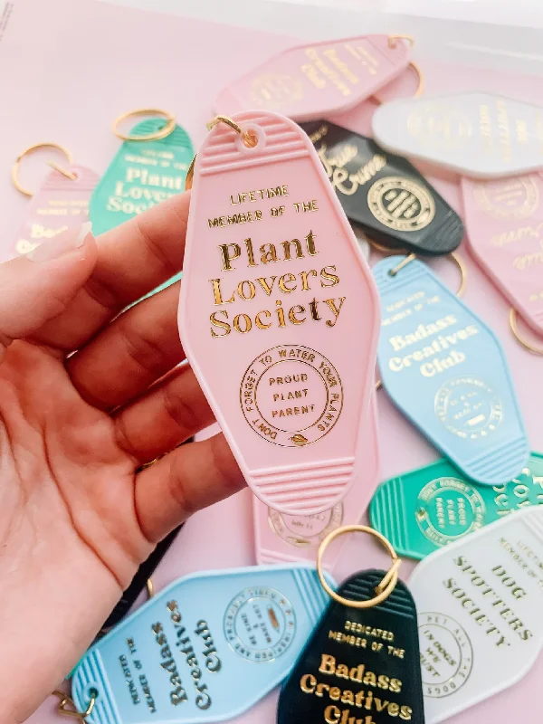 Pink Plant Lovers Keychain