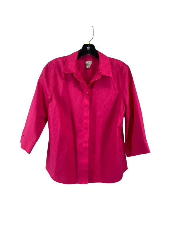 Blouse 3/4 Sleeve By Chicos In Pink, Size: 1