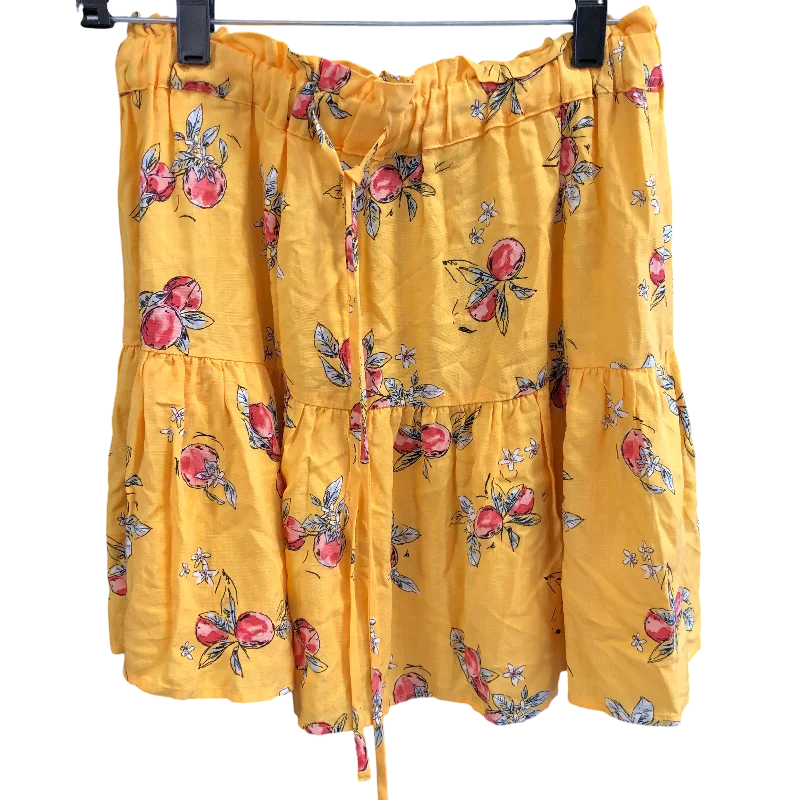 Skirt Mini & Short By Copper Key In Yellow, Size: S