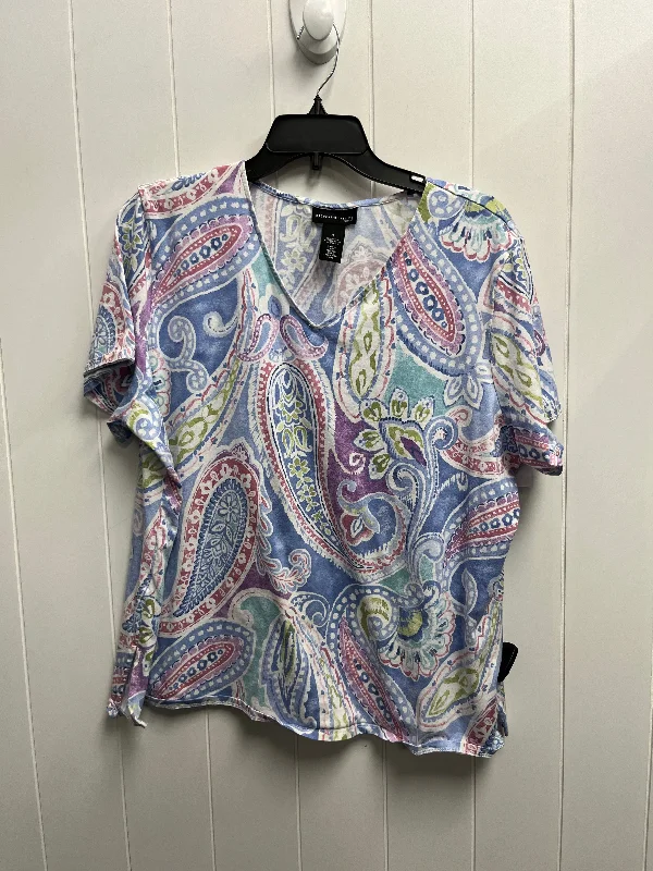 Top Short Sleeve By Alfred Dunner In Blue & Purple, Size: Xl