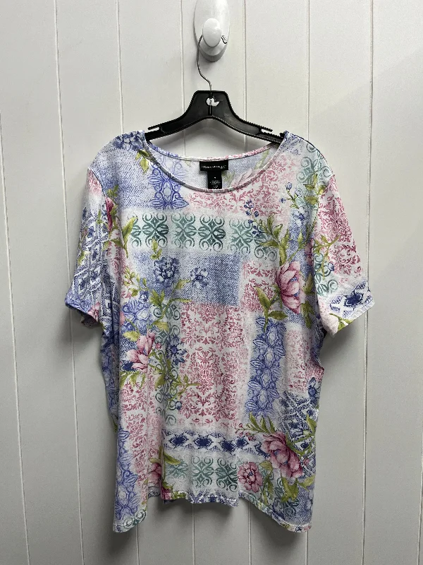 Top Short Sleeve By Alfred Dunner In Pink & Purple, Size: Xl