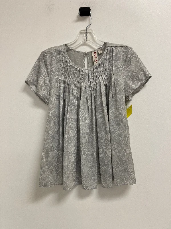 Top Short Sleeve By Dolan Left Coast In Snakeskin Print, Size: Xs