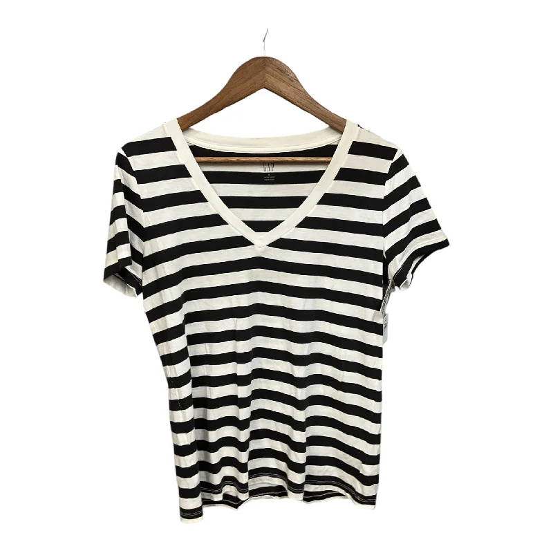 Top Short Sleeve By Gap In Striped Pattern, Size: M