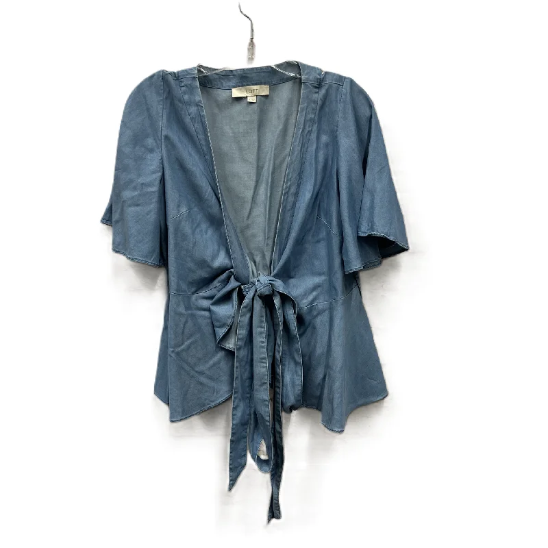 Top Short Sleeve By Loft In Blue Denim, Size: S