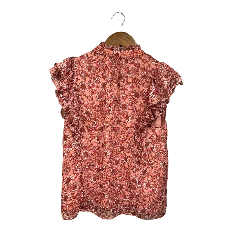 Top Short Sleeve By Loft In Floral Print, Size: S