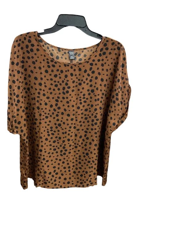 Top Short Sleeve By Loft In Leopard Print, Size: 16