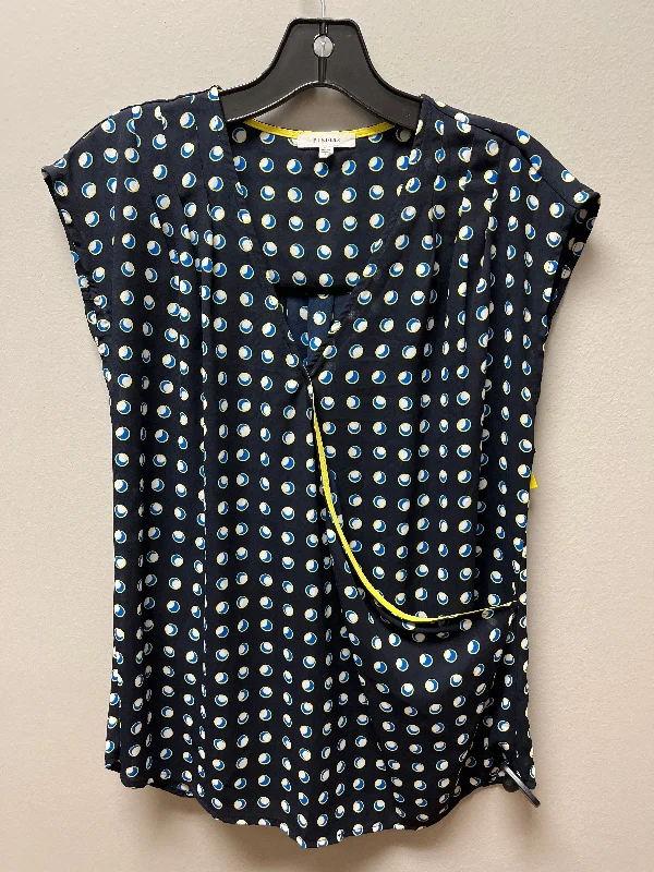 Top Short Sleeve By Pleione In Blue & Yellow, Size: S