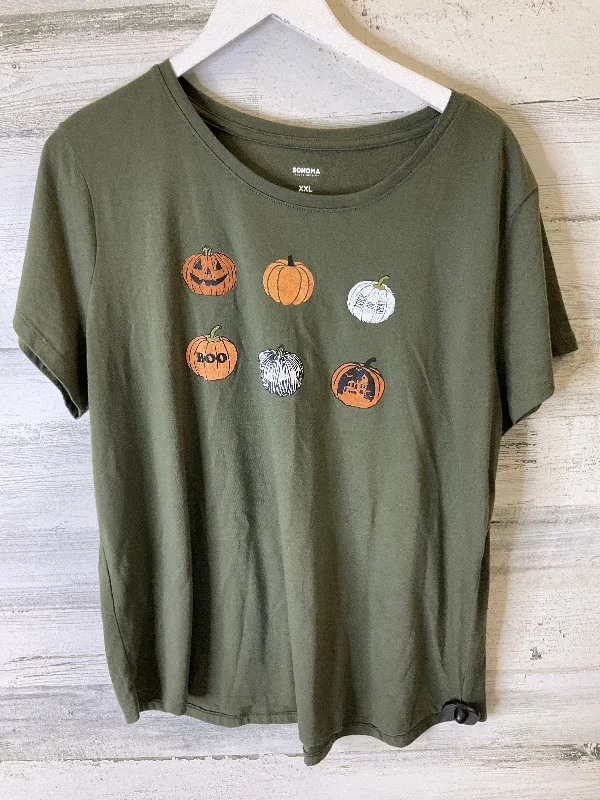 Top Short Sleeve By Sonoma In Green, Size: Xxl