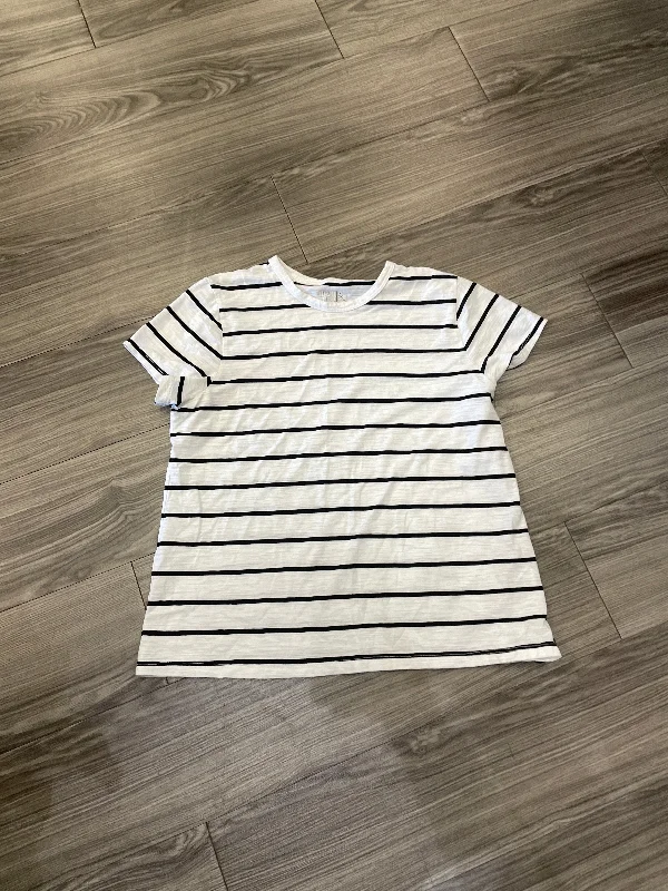 Top Short Sleeve By Time And Tru In Striped Pattern, Size: Xl