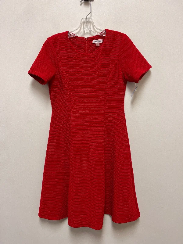 Dress Casual Short By Calvin Klein In Red, Size: S