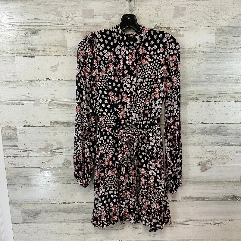 Dress Casual Short By DEE ELLY In Black Floral, Size: M