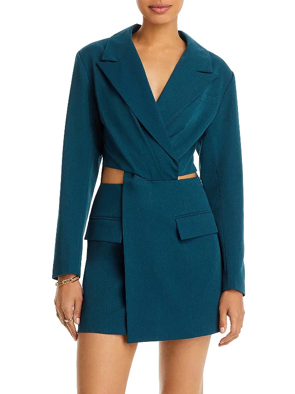 Womens Blazer Short Mini Dress