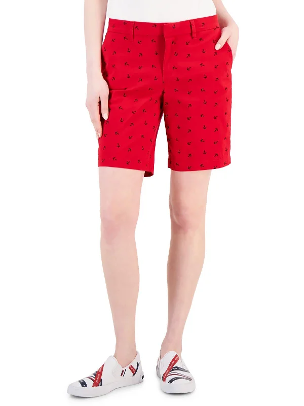 Womens Printed Midi Bermuda Shorts