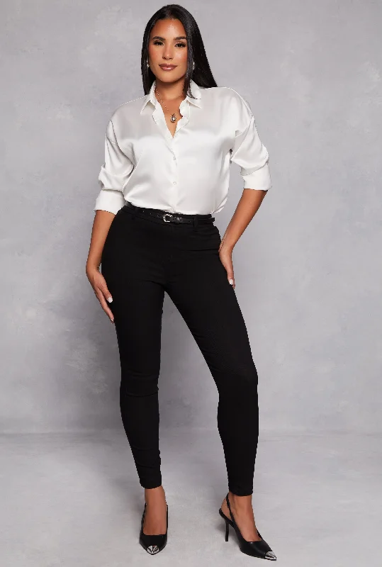 Hyper Stretch Belted High Waisted Pants