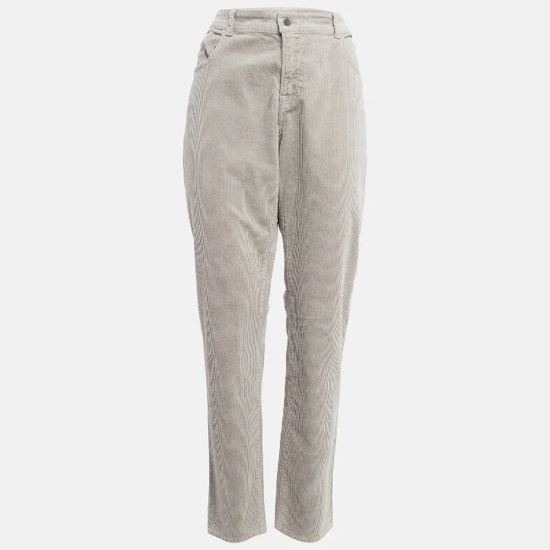 Emporio Armani Beige Corduroy High Rise Skinny Jeans