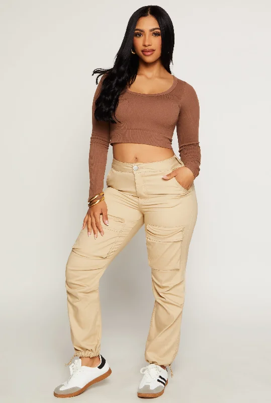 VIP Solid High Waist Cargo Joggers