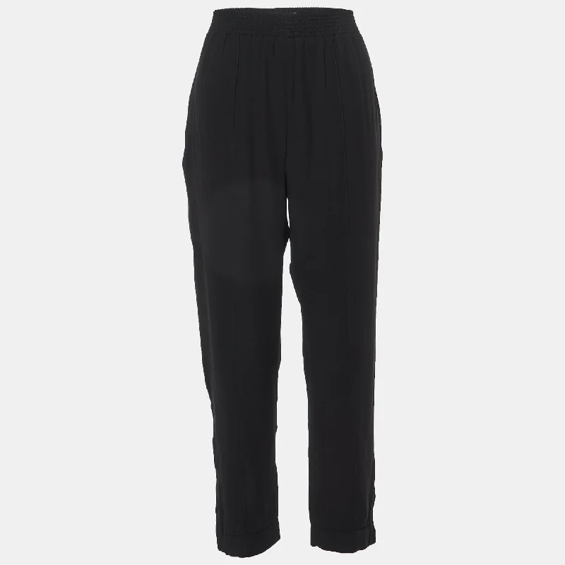 Marni Black Georgette Zip Detailed Hem Pants M