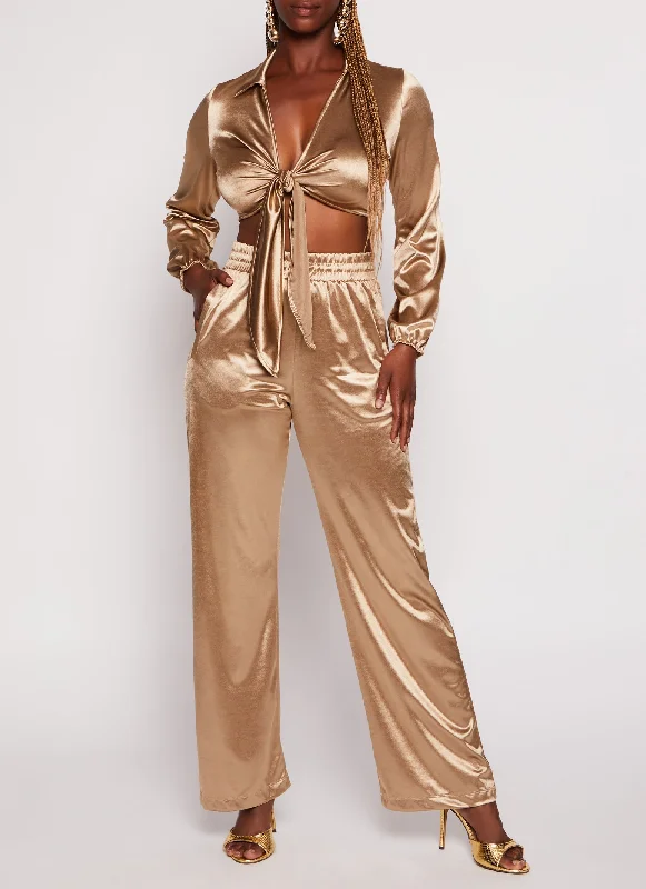 Satin Straight Leg Pants