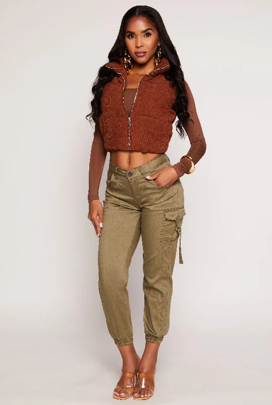 VIP Poplin Cropped Cargo Joggers