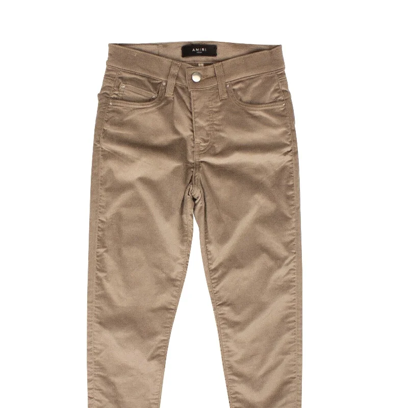 Sand Velour Skinny Back Slack Pants