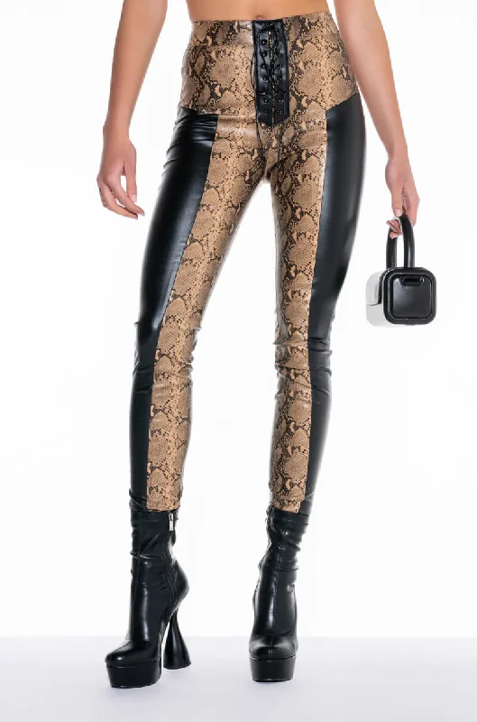 VENOM LACE UP PU TROUSER