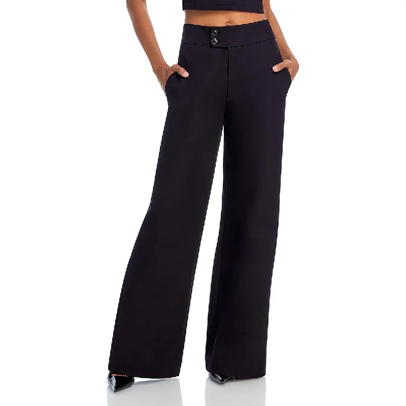 Womens High Rise Stretch Wide Leg Pants