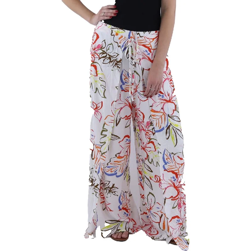 Womens Printed Flyaway Wide Leg Pants