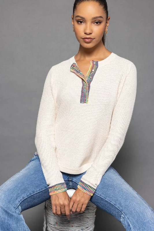 Lisa Todd Double Track Henley Sweater