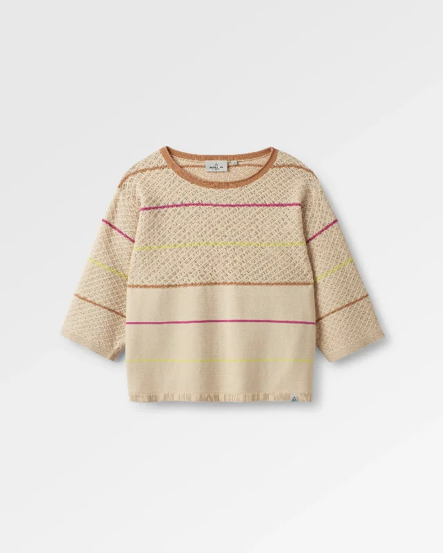 Migrate Organic Knitted Jumper - Oat Multi Stripe