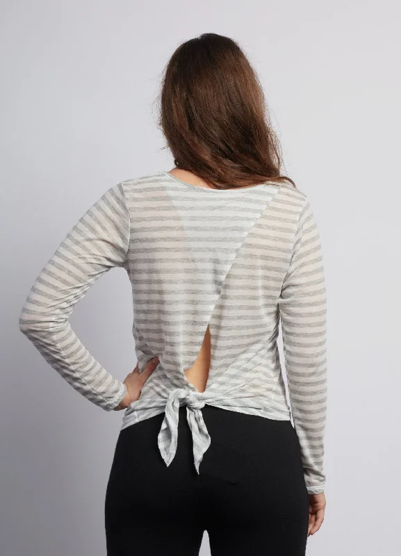 Natural Grey Stripe Camille Long Sleeve