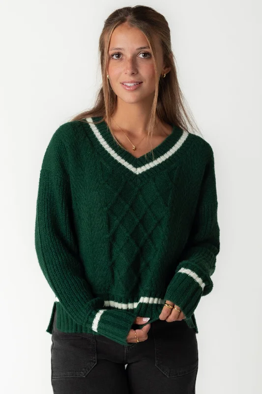 Preppy Cable Knit Sweater