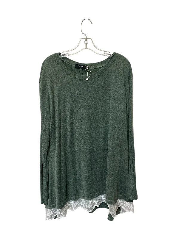 Top Long Sleeve Basic By Clothes Mentor In Green, Size: 2x