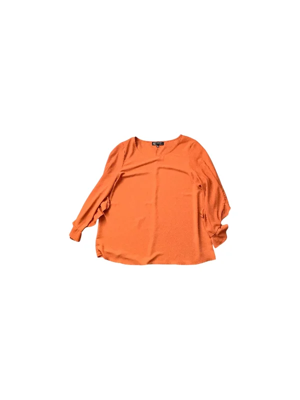 Top Long Sleeve Basic By Eloquii In Orange, Size: 14