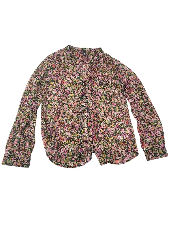 Top Long Sleeve Basic By Kut In Floral Print, Size: Xs