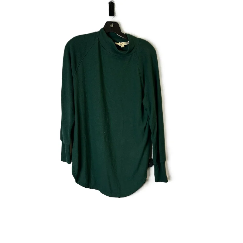 Top Long Sleeve Basic By Loft In Green, Size: M