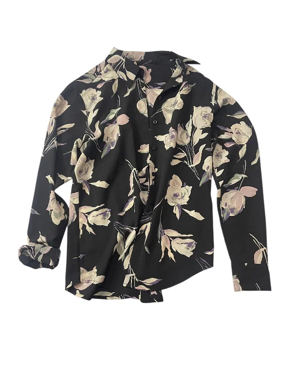 Top Long Sleeve Basic By Ralph Lauren Black Label In Floral Print, Size: Xsp