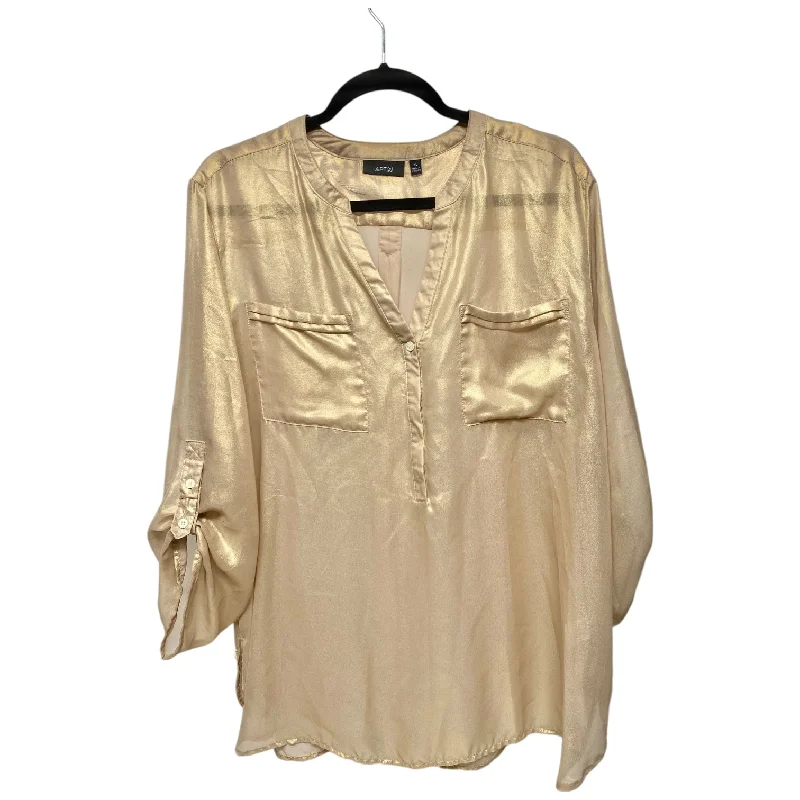 Top Long Sleeve By Apt 9 In Gold, Size: Xl