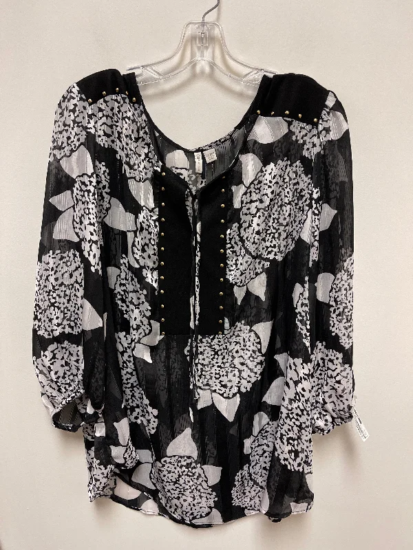 Top Long Sleeve By Cato In Floral Print, Size: 2x