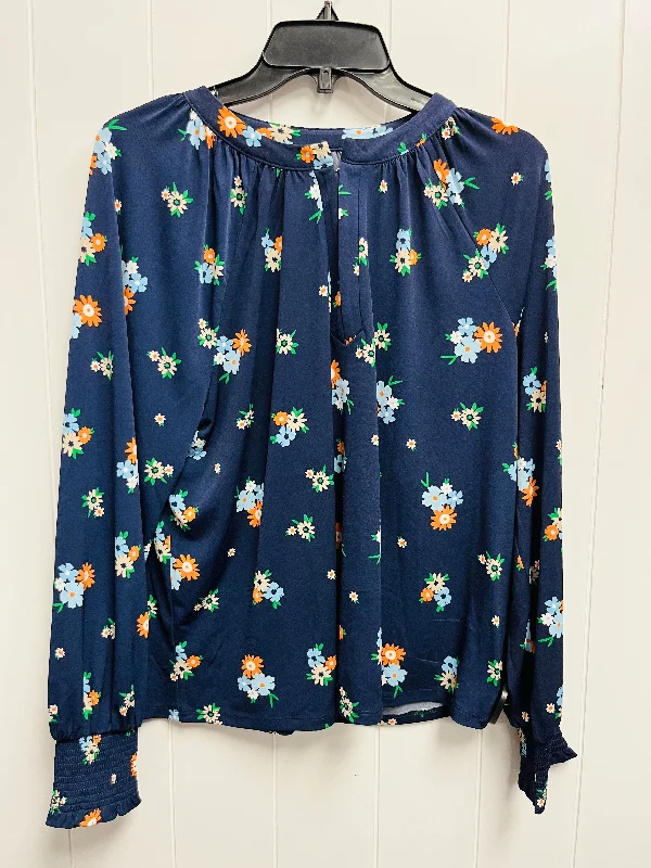 Top Long Sleeve By Charter Club In Floral Print, Size: Mp