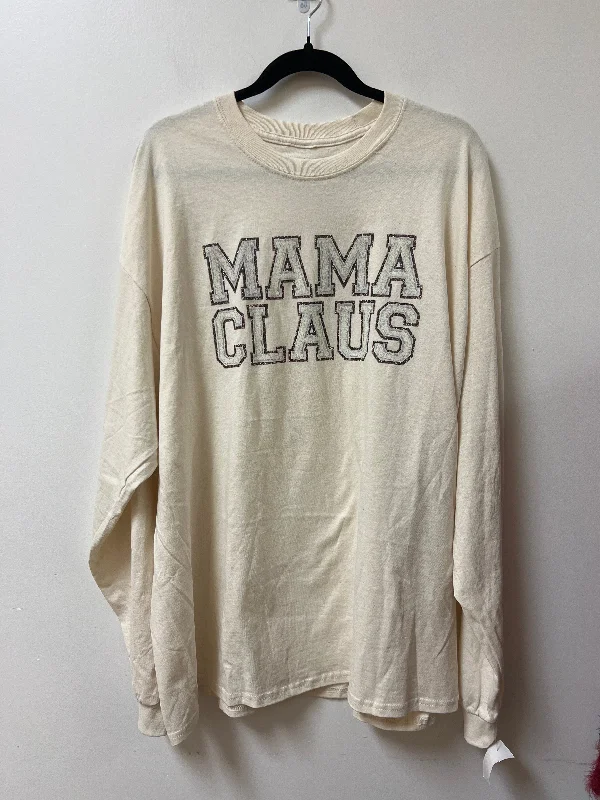 Top Long Sleeve By Clothes Mentor In Cream, Size: 2x