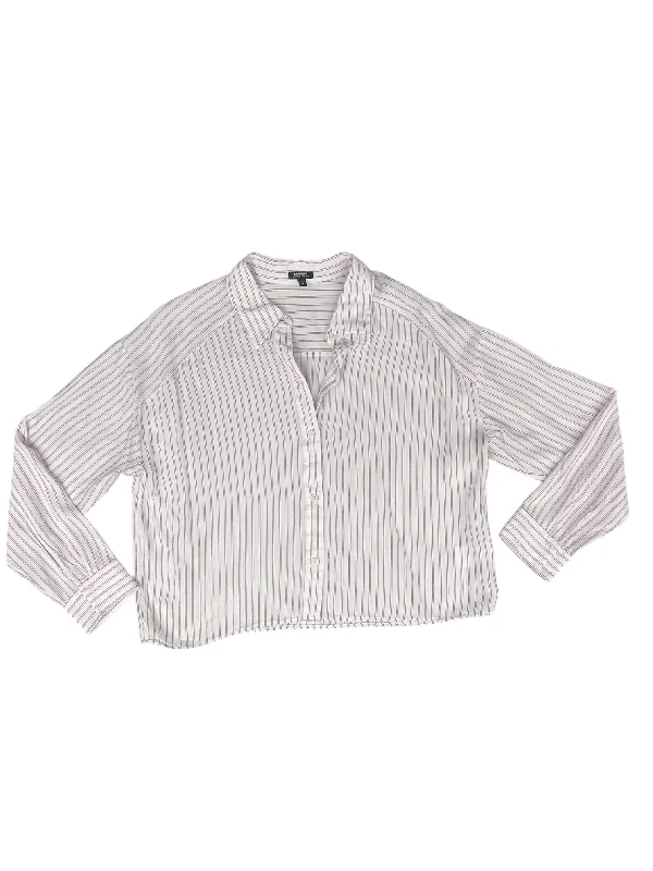 Top Long Sleeve By Express In Striped Pattern, Size: M