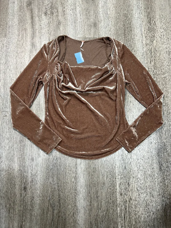 Top Long Sleeve By Free People In Gold, Size: M