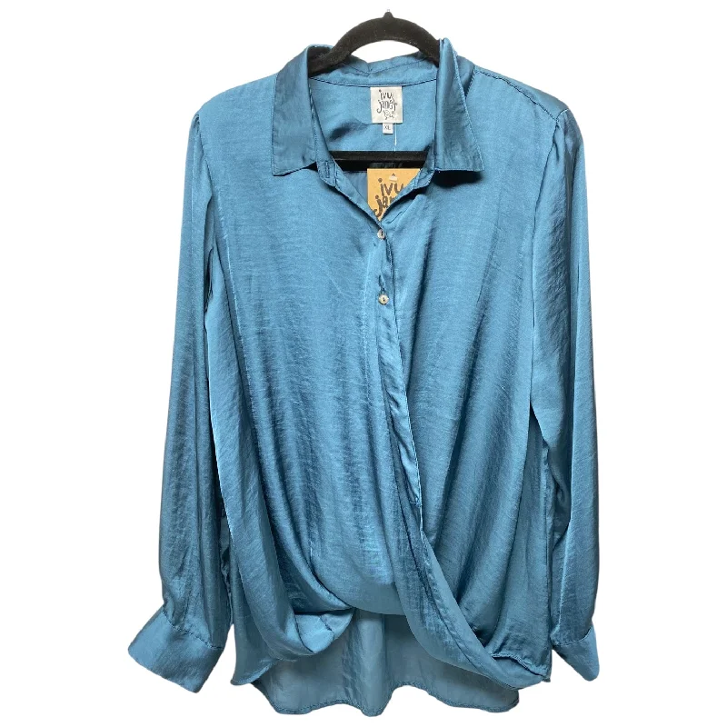 Top Long Sleeve By Ivy Jane In Blue, Size: Xl