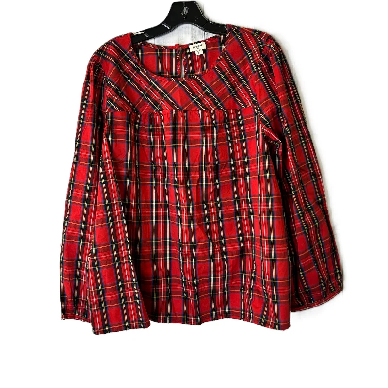 Top Long Sleeve By J. Crew In Plaid Pattern, Size: 2x